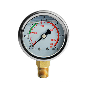Medidor de pressão em escala dupla em aço inoxidável para regulador de ar comprimido pneumático